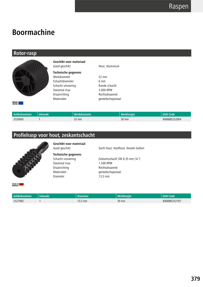 Wolfcraft hoofdcatalogustools Nb. : 20428 - Page 379