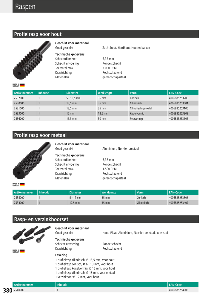 Wolfcraft hoofdcatalogustools Nb. : 20428 - Page 380