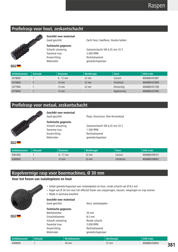 Wolfcraft hoofdcatalogustools Č. 20428 - Strana 381