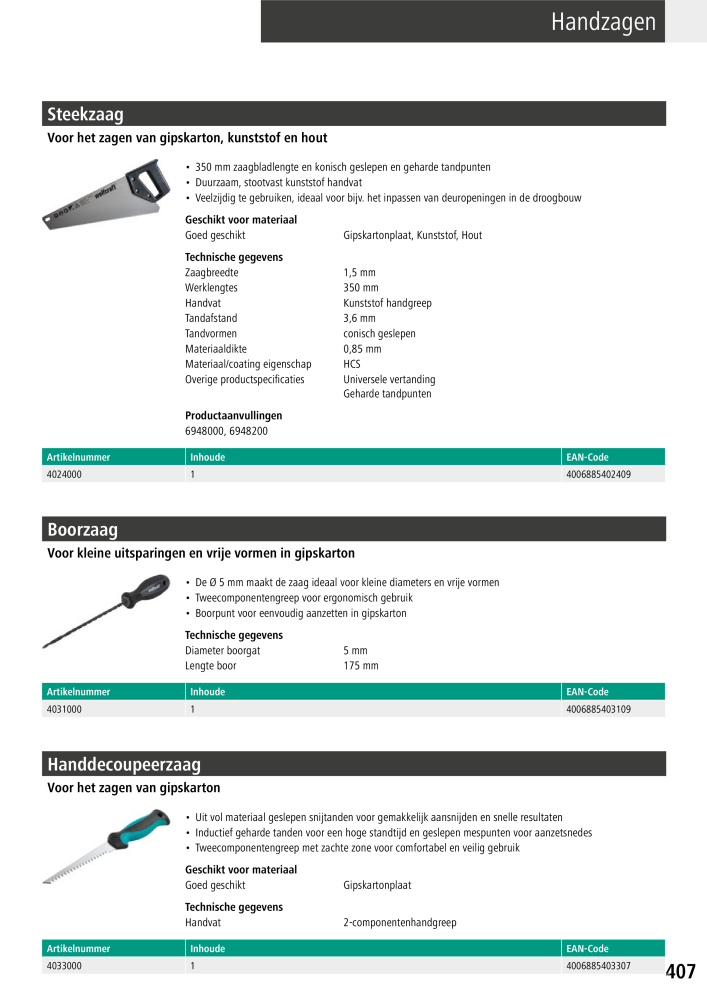 Wolfcraft hoofdcatalogustools Č. 20428 - Strana 407