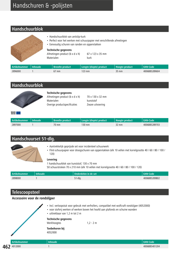 Wolfcraft hoofdcatalogustools NR.: 20428 - Seite 462