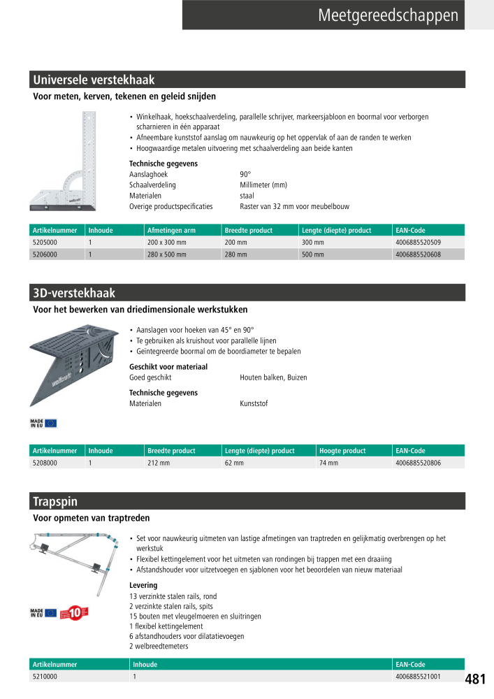 Wolfcraft hoofdcatalogustools Nb. : 20428 - Page 481