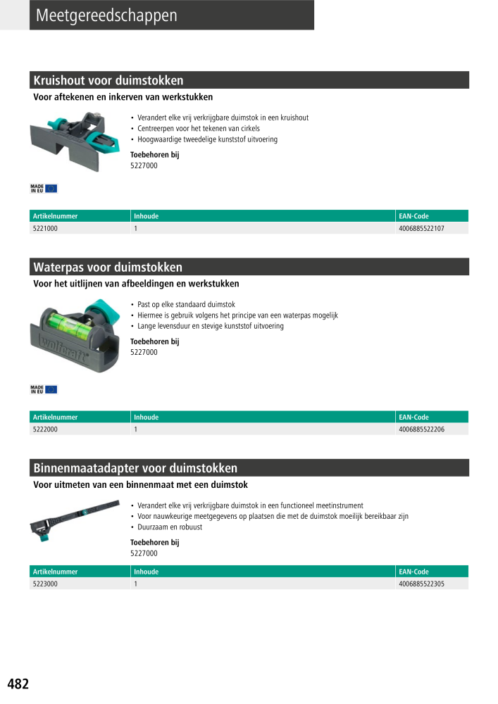 Wolfcraft hoofdcatalogustools NR.: 20428 - Pagina 482