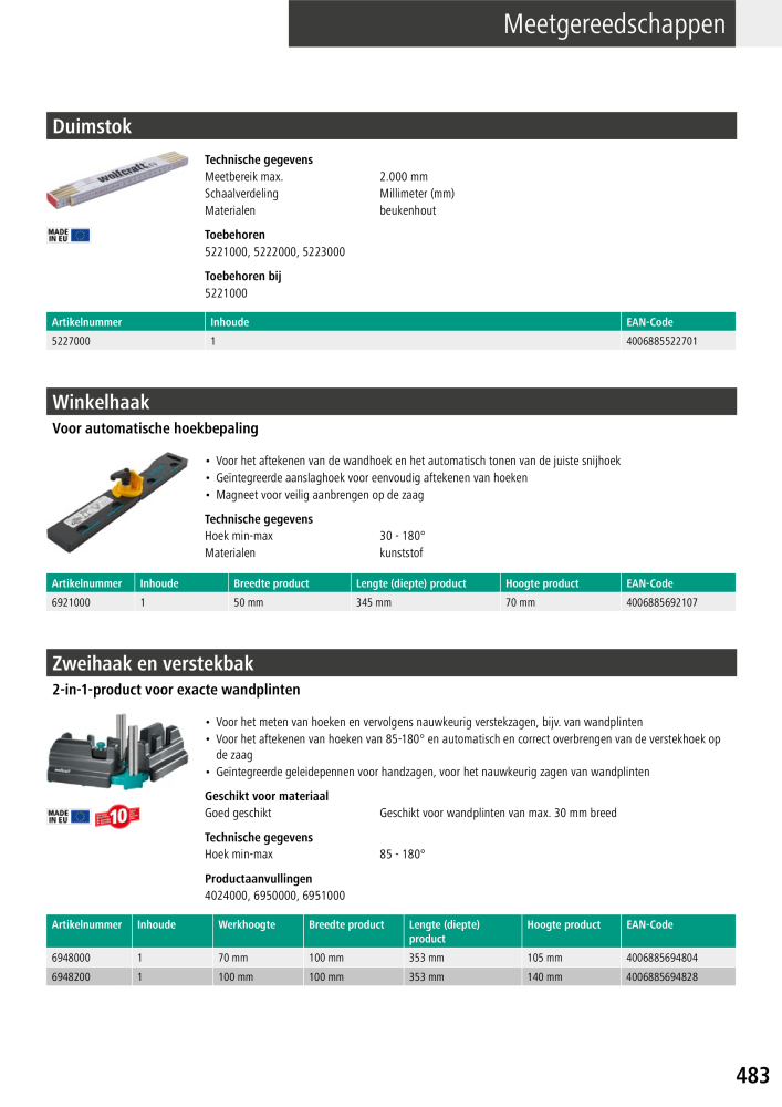 Wolfcraft hoofdcatalogustools NR.: 20428 - Strona 483