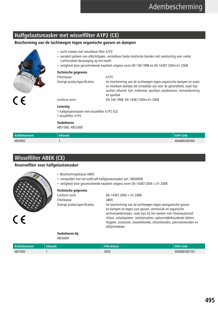 Wolfcraft hoofdcatalogustools Nº: 20428 - Página 495