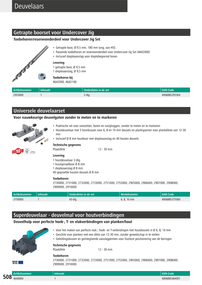 Wolfcraft hoofdcatalogustools Nb. : 20428 - Page 508