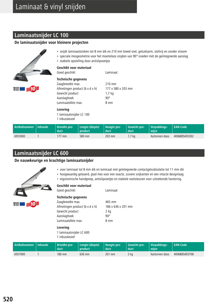 Wolfcraft hoofdcatalogustools NO.: 20428 - Page 520