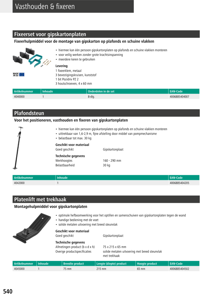 Wolfcraft hoofdcatalogustools NR.: 20428 - Pagina 540