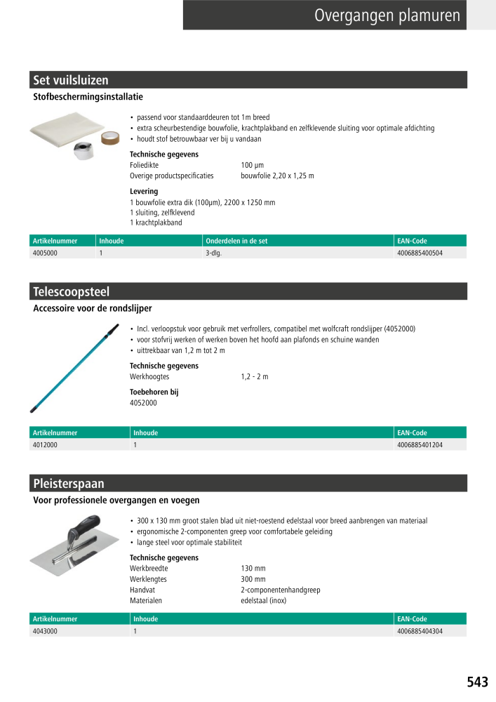 Wolfcraft hoofdcatalogustools Nb. : 20428 - Page 543