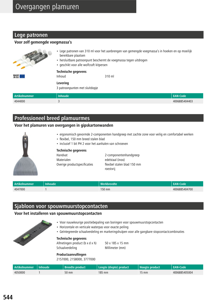 Wolfcraft hoofdcatalogustools Nb. : 20428 - Page 544