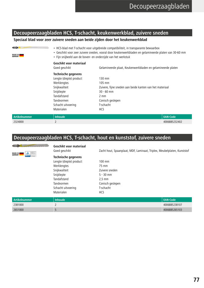 Wolfcraft hoofdcatalogustools Nb. : 20428 - Page 77