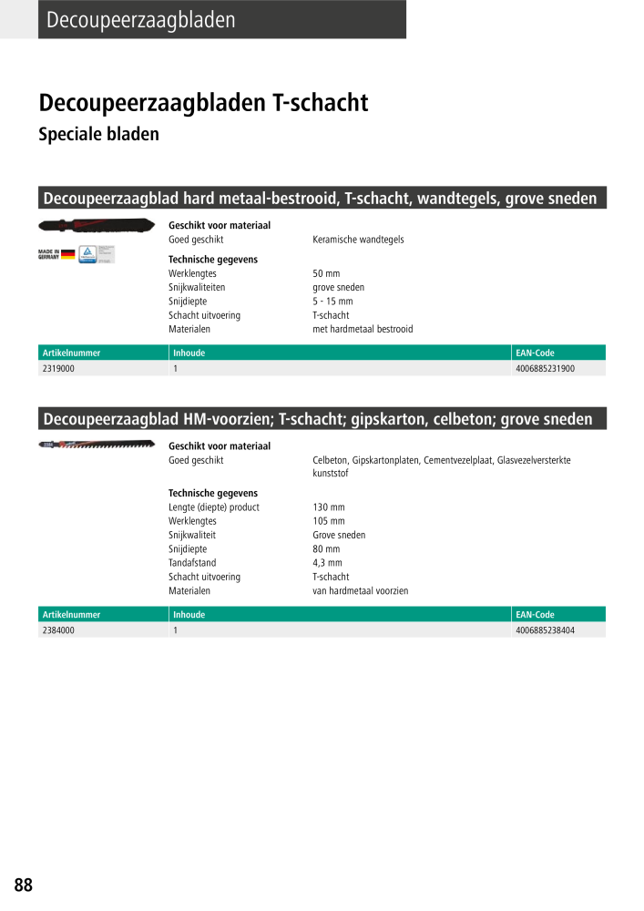 Wolfcraft hoofdcatalogustools Nb. : 20428 - Page 88