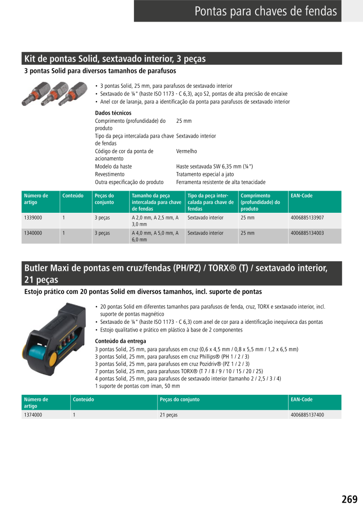 Ferramentas principais do catálogo Wolfcraft Nº: 20430 - Página 269