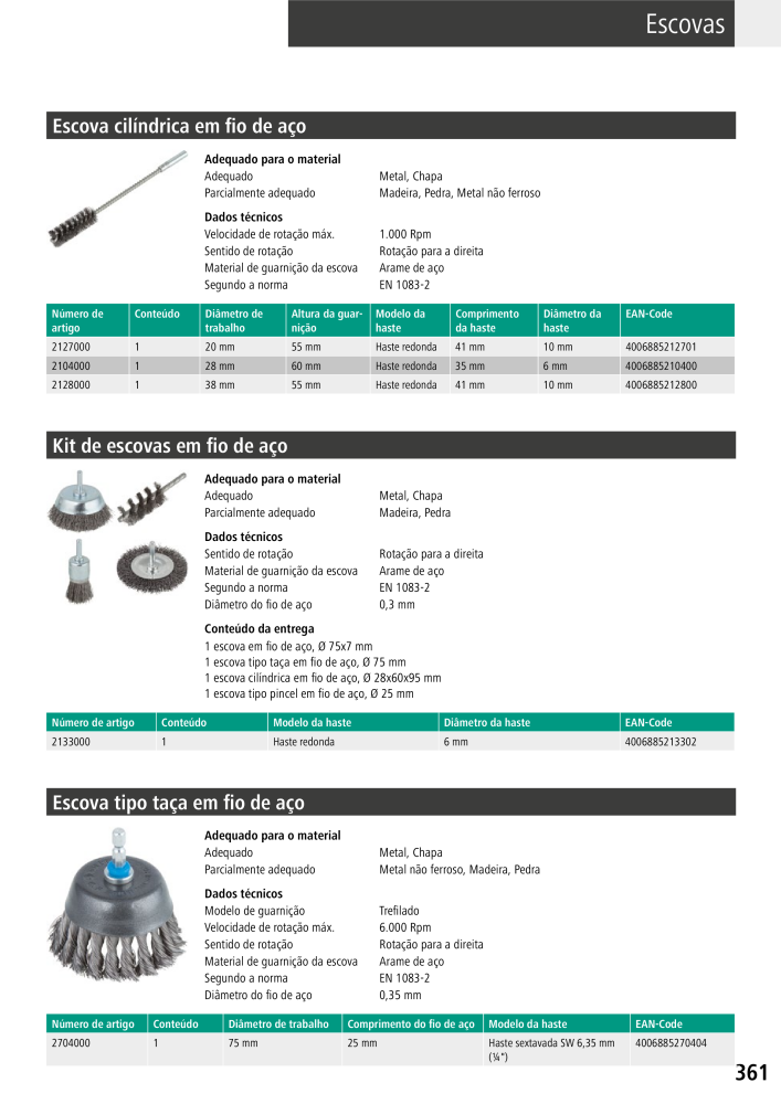 Ferramentas principais do catálogo Wolfcraft Nº: 20430 - Página 361