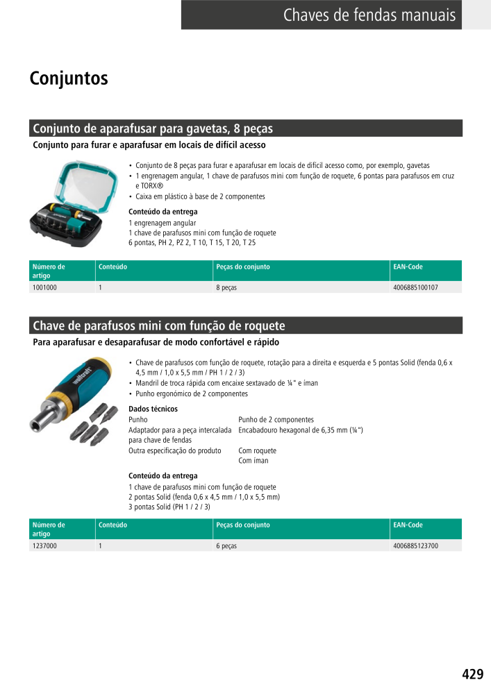 Ferramentas principais do catálogo Wolfcraft Nº: 20430 - Página 429