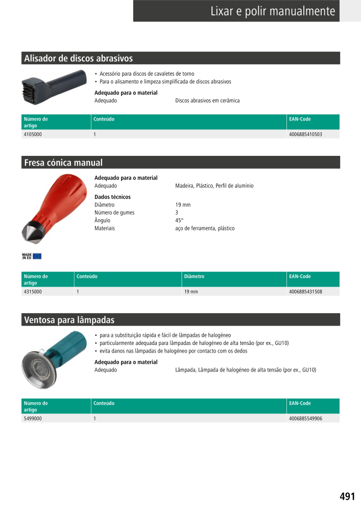 Ferramentas principais do catálogo Wolfcraft Nº: 20430 - Página 491