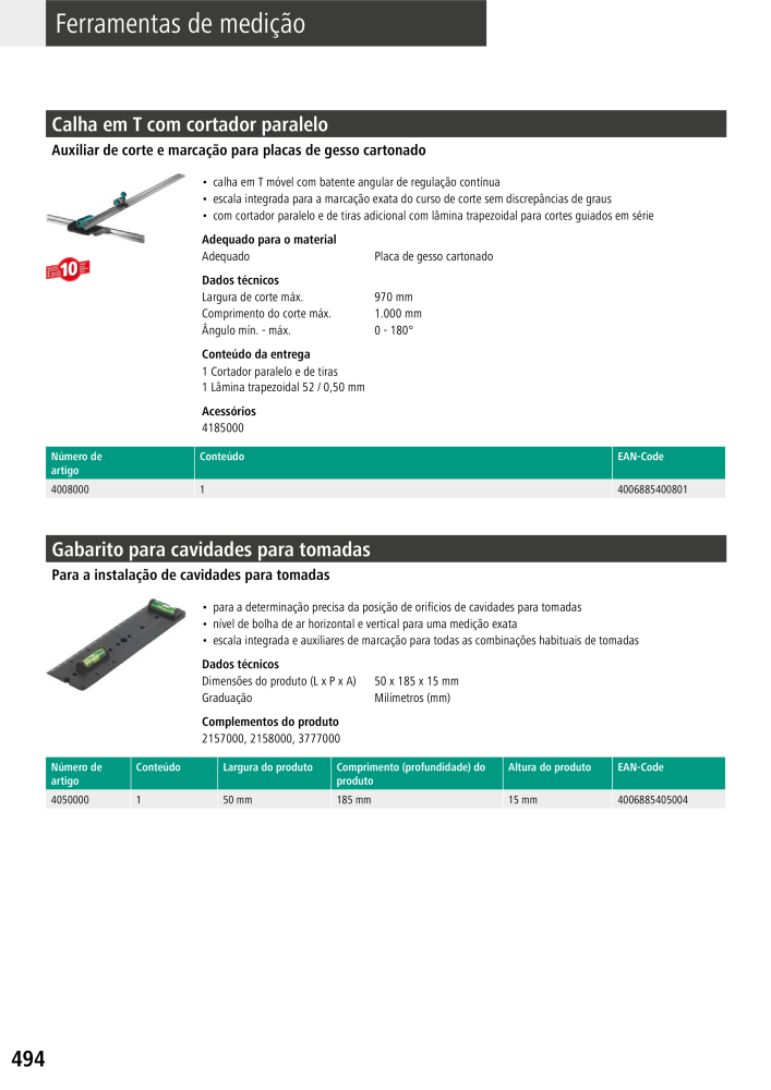Ferramentas principais do catálogo Wolfcraft Nº: 20430 - Página 494
