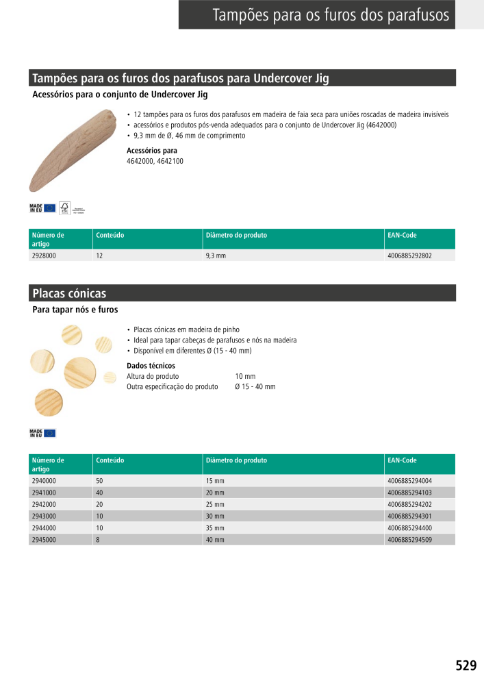 Ferramentas principais do catálogo Wolfcraft Nº: 20430 - Página 529