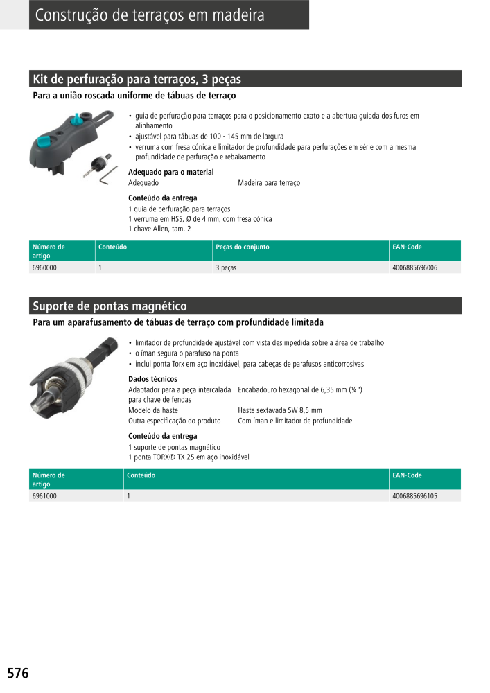 Ferramentas principais do catálogo Wolfcraft Nº: 20430 - Página 576