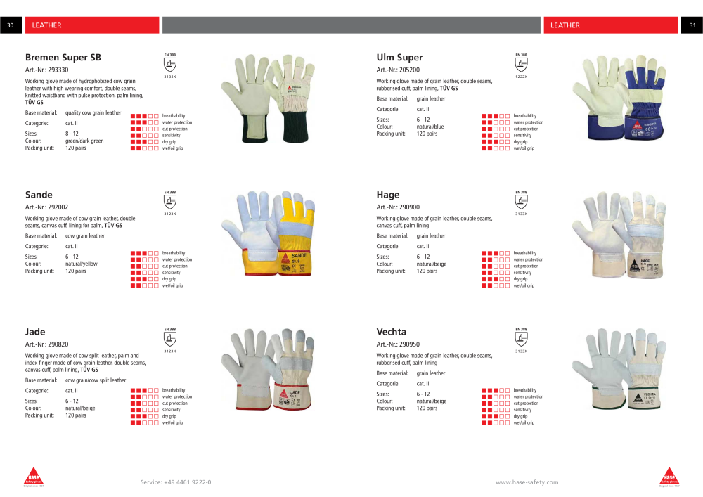 Hase Safety Gloves Collection - English NR.: 20443 - Side 16