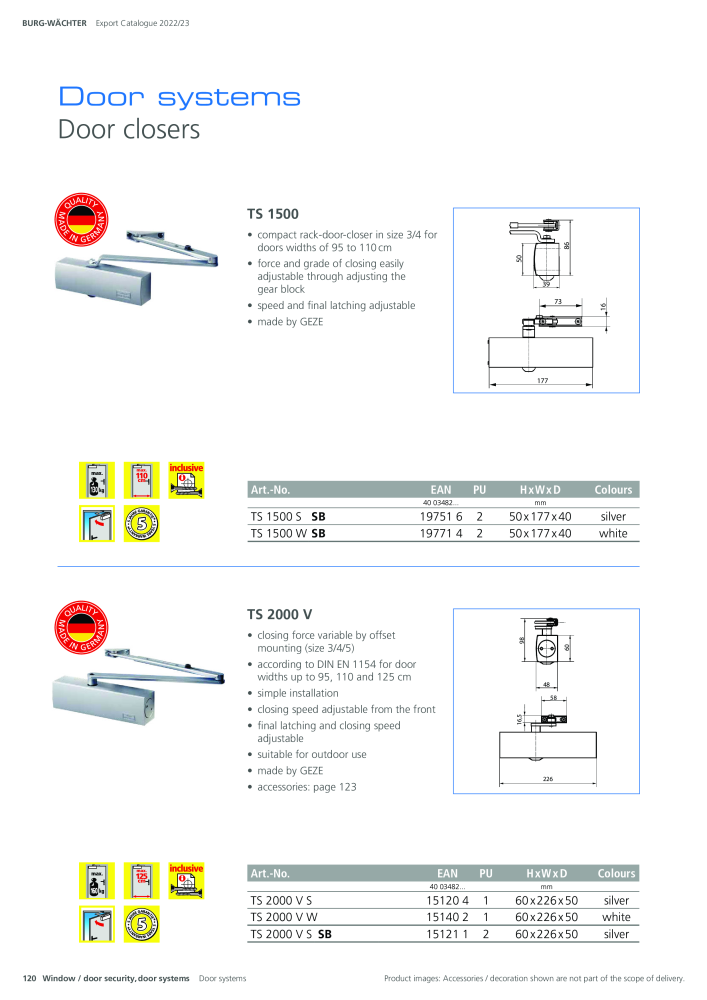 BURG-WÄCHTER Main Catalogue NR.: 20447 - Seite 120
