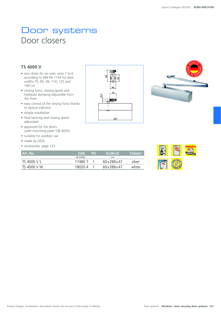 BURG-WÄCHTER Main Catalogue NR.: 20447 - Seite 121