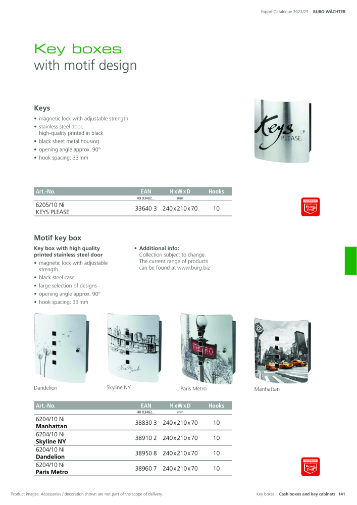 BURG-WÄCHTER Main Catalogue Nb. : 20447 - Page 141