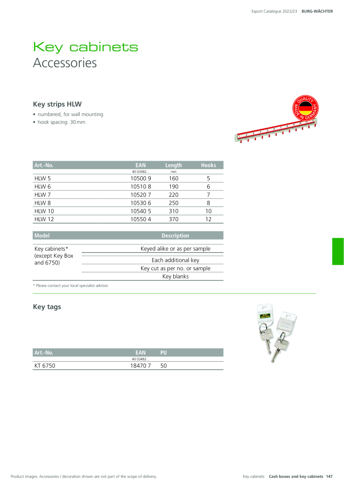 BURG-WÄCHTER Main Catalogue NR.: 20447 - Seite 147