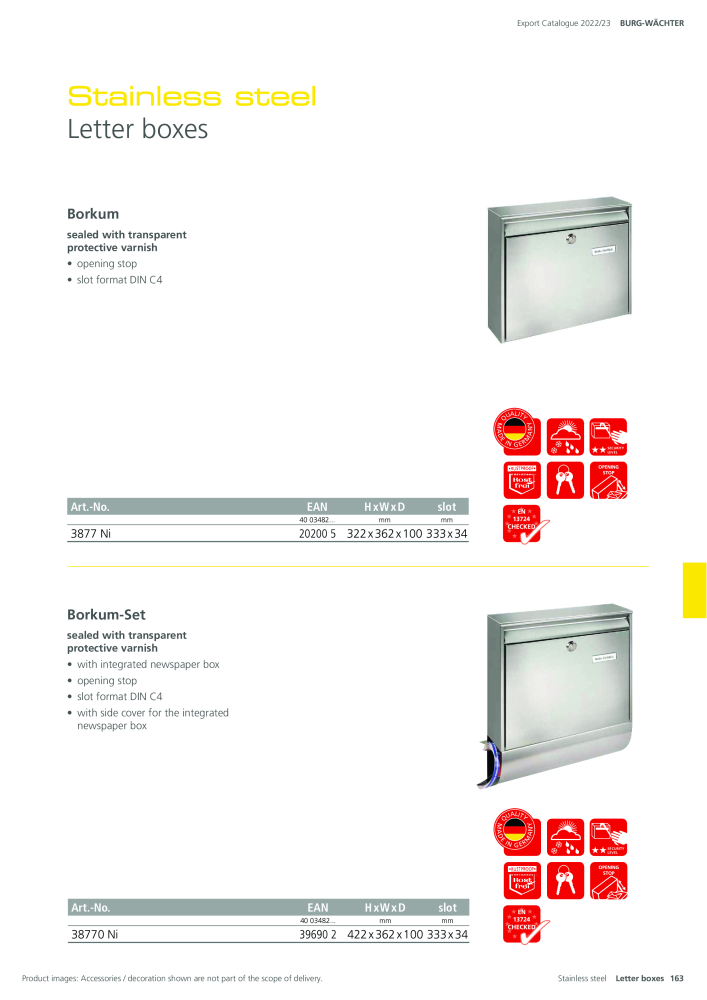 BURG-WÄCHTER Main Catalogue NEJ.: 20447 - Sida 163