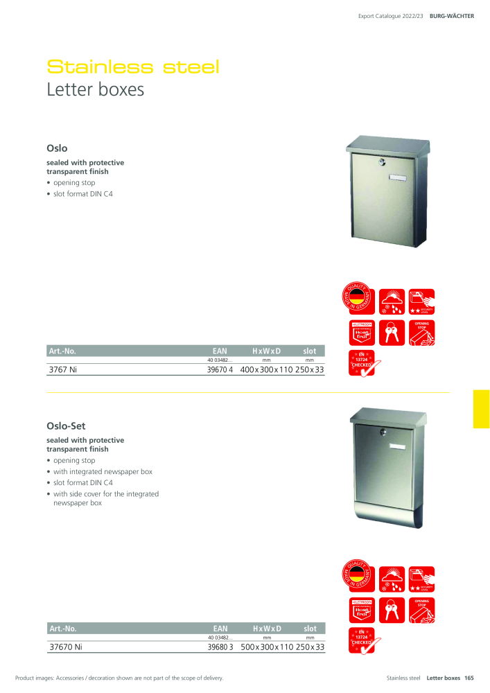 BURG-WÄCHTER Main Catalogue Nb. : 20447 - Page 165