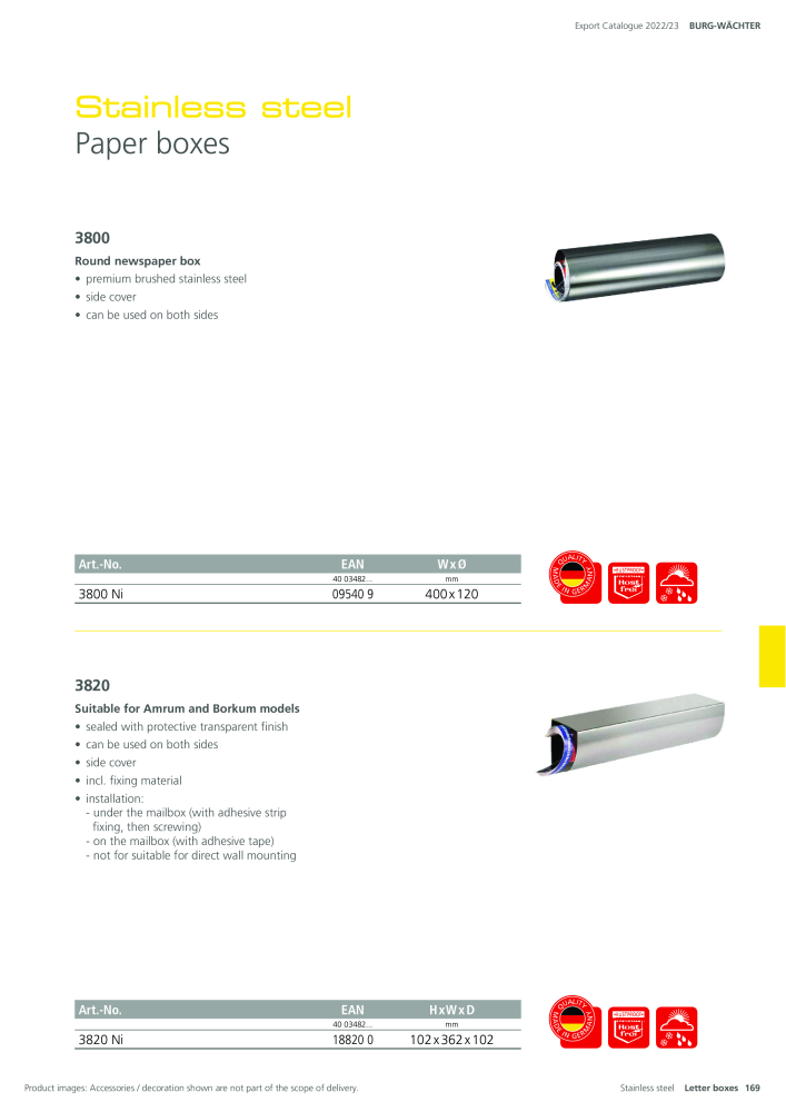 BURG-WÄCHTER Main Catalogue NEJ.: 20447 - Sida 169