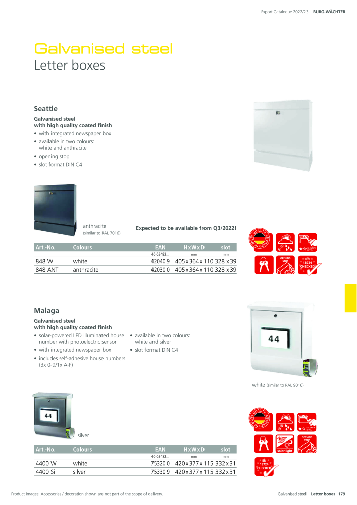 BURG-WÄCHTER Main Catalogue NEJ.: 20447 - Sida 179