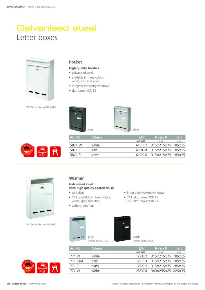 BURG-WÄCHTER Main Catalogue NEJ.: 20447 - Sida 186