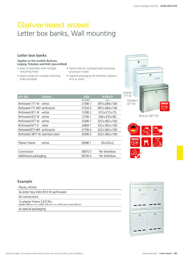 BURG-WÄCHTER Main Catalogue Nb. : 20447 - Page 189