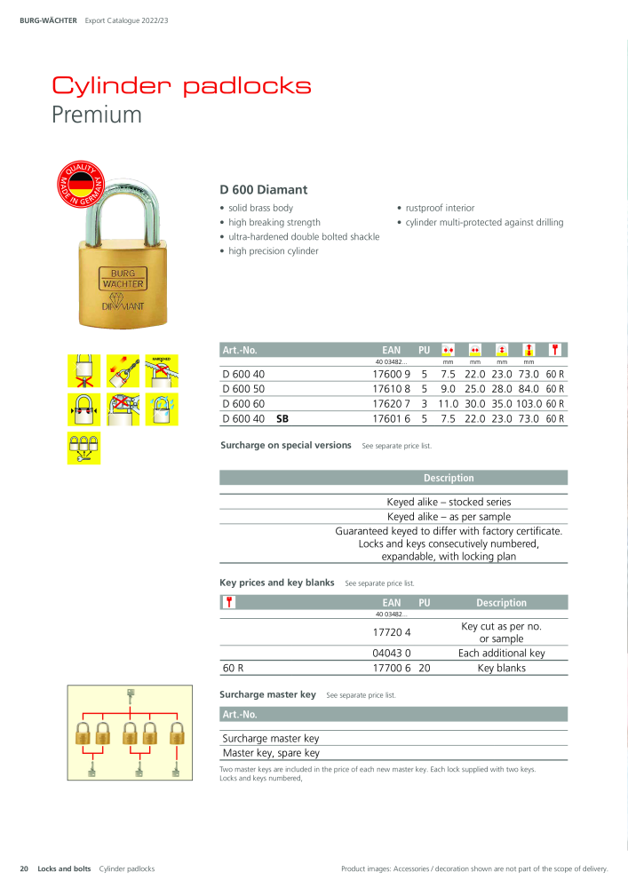 BURG-WÄCHTER Main Catalogue Nb. : 20447 - Page 20