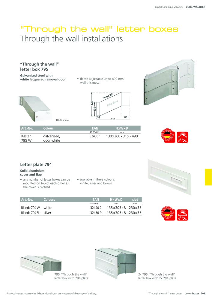 BURG-WÄCHTER Main Catalogue NEJ.: 20447 - Sida 209