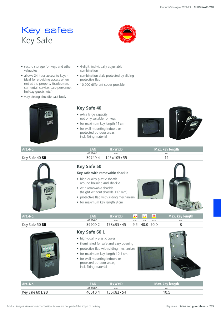 BURG-WÄCHTER Main Catalogue NEJ.: 20447 - Sida 289