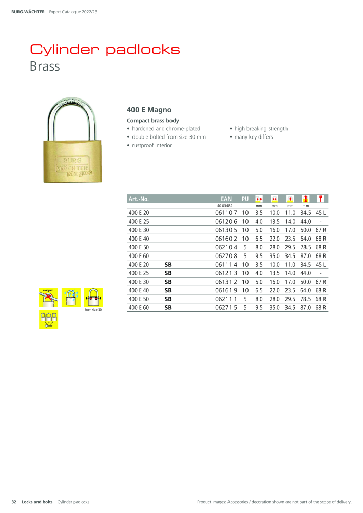 BURG-WÄCHTER Main Catalogue Nb. : 20447 - Page 32
