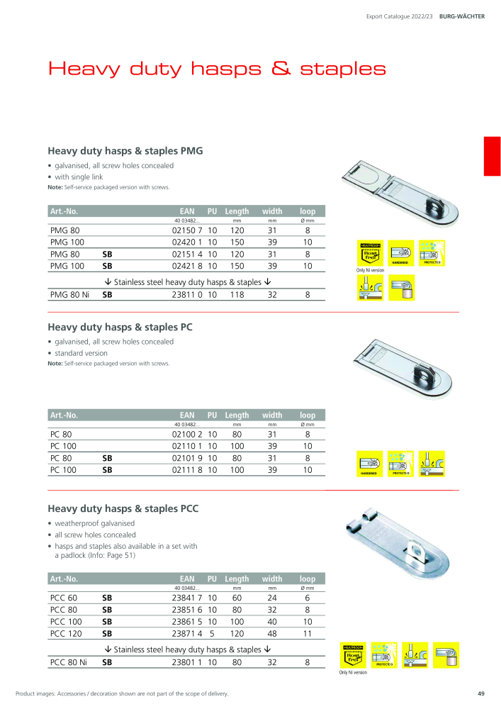 BURG-WÄCHTER Main Catalogue Nb. : 20447 - Page 49