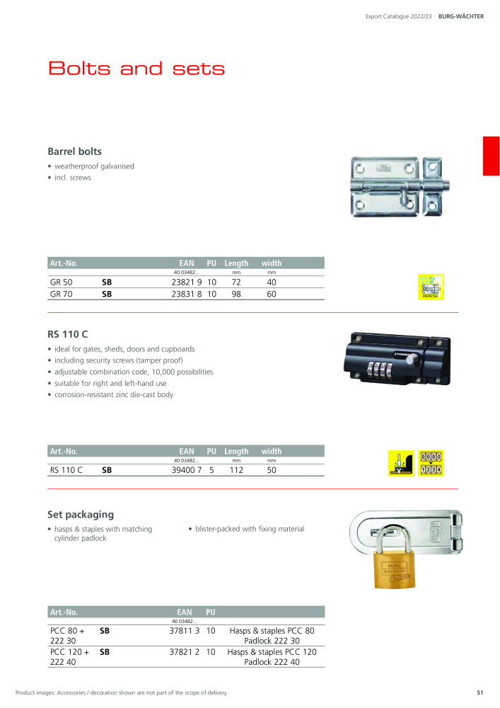 BURG-WÄCHTER Main Catalogue Nb. : 20447 - Page 51
