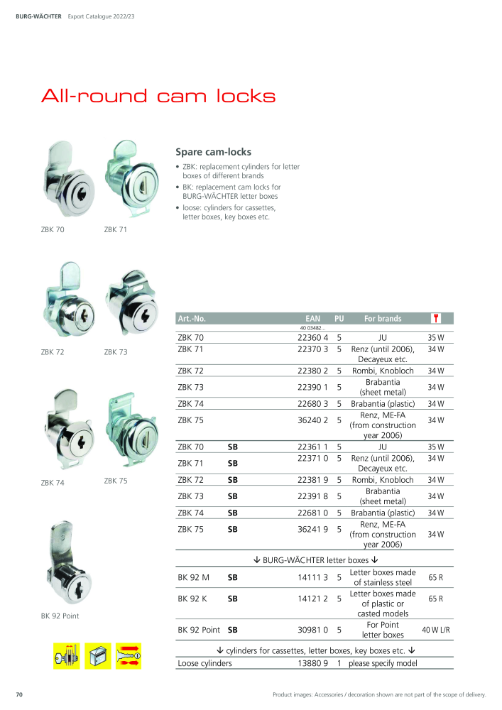 BURG-WÄCHTER Main Catalogue NEJ.: 20447 - Sida 70