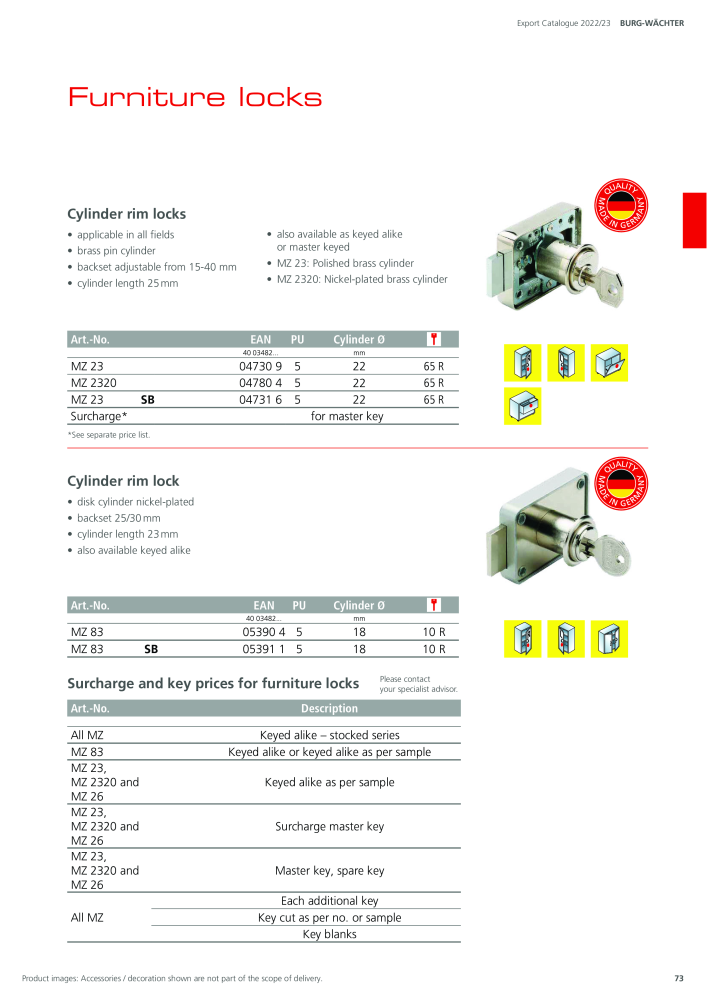 BURG-WÄCHTER Main Catalogue NEJ.: 20447 - Sida 73