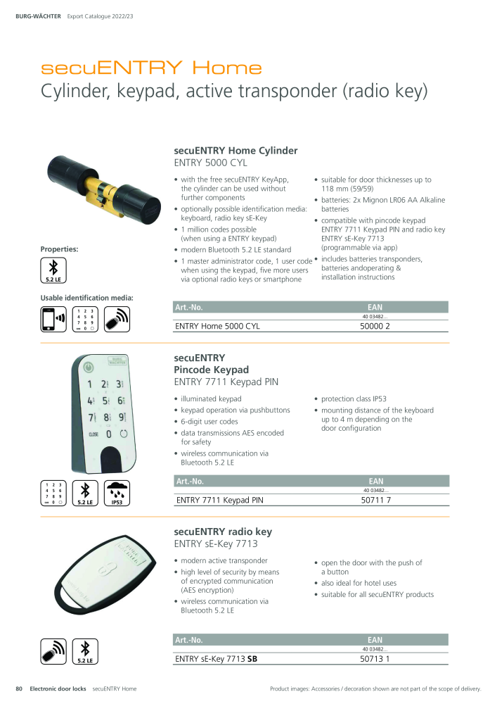 BURG-WÄCHTER Main Catalogue Nb. : 20447 - Page 80