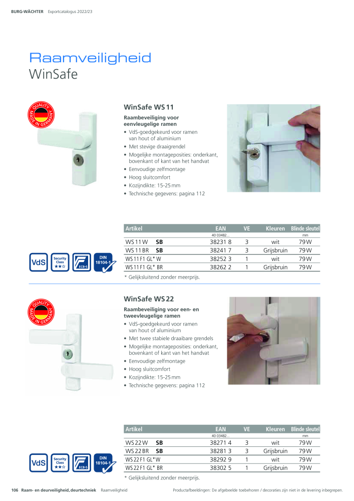 BURG-WÄCHTER Hoofdcatalogus NR.: 20450 - Pagina 106
