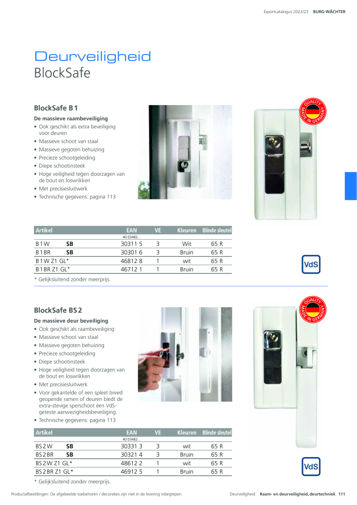 BURG-WÄCHTER Hoofdcatalogus NR.: 20450 - Pagina 111