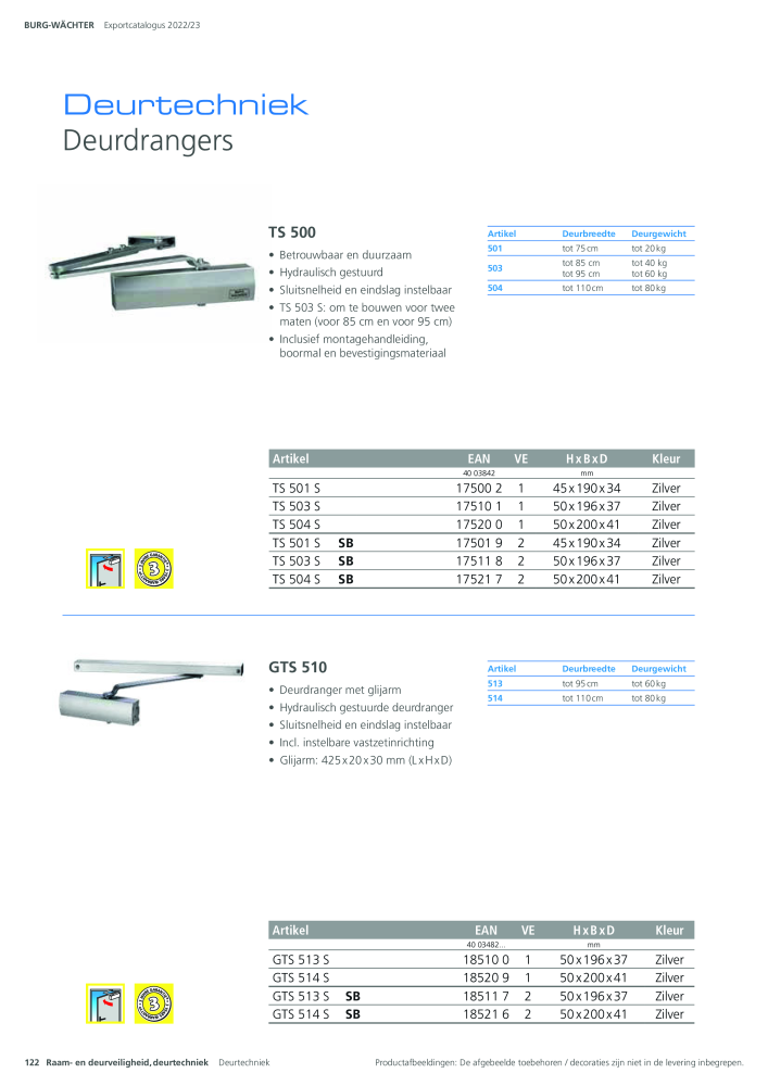 BURG-WÄCHTER Hoofdcatalogus NR.: 20450 - Pagina 122