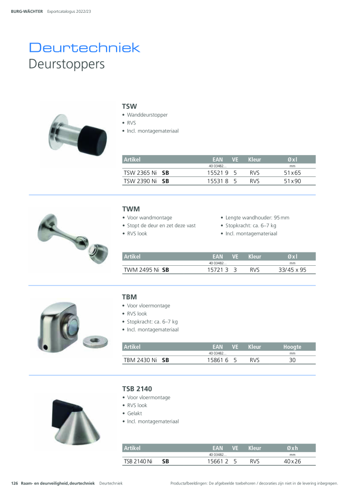 BURG-WÄCHTER Hoofdcatalogus NR.: 20450 - Pagina 126