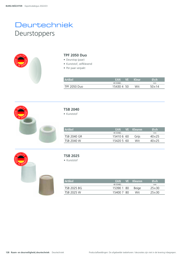 BURG-WÄCHTER Hoofdcatalogus Nb. : 20450 - Page 128