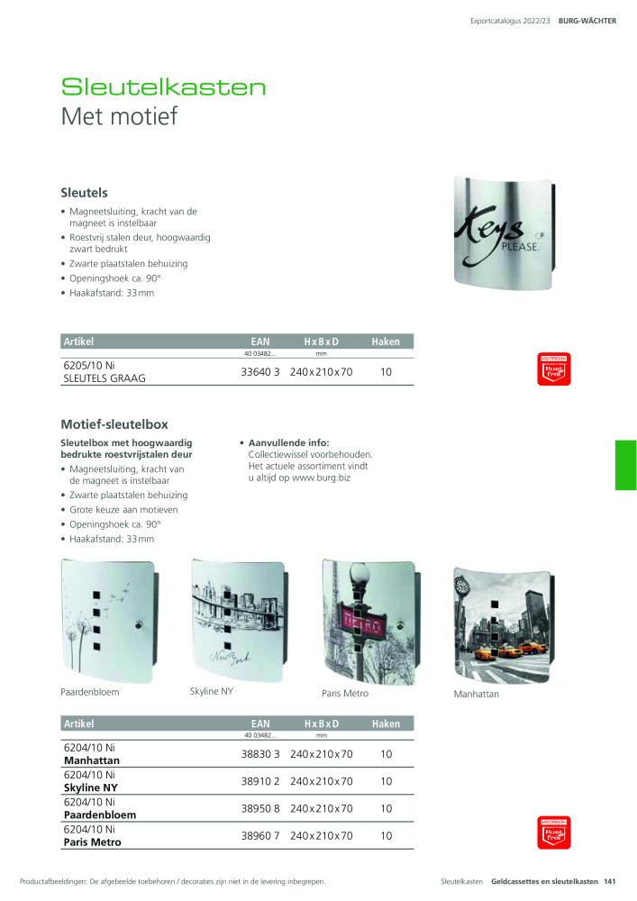 BURG-WÄCHTER Hoofdcatalogus Nb. : 20450 - Page 141