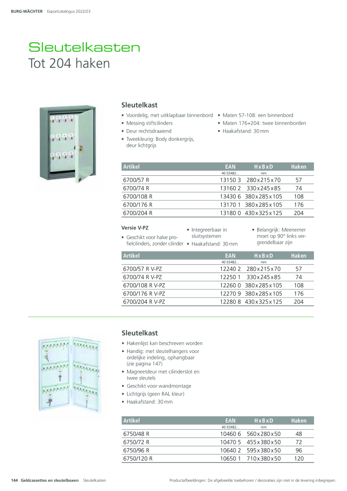 BURG-WÄCHTER Hoofdcatalogus NR.: 20450 - Pagina 144